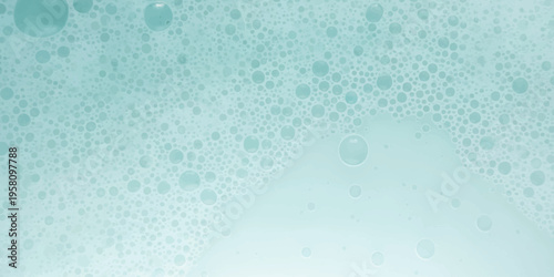 Abstract light blue soap foam bubbles texture for fresh cleaning backgrounds