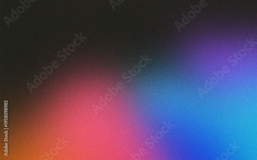 Abstract dark grainy gradient background with vibrant pink and blue glow
