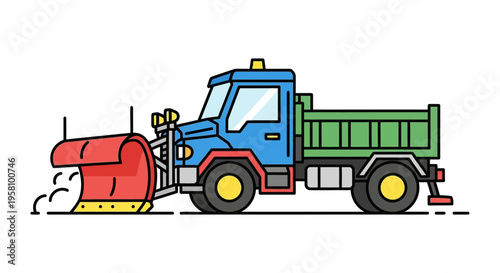 Snow Plow Truck Winter Service Vehicle.