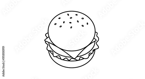 Delicious Burger Food Meal Icon.