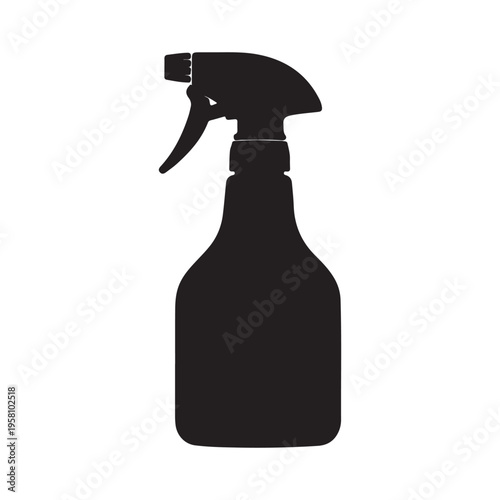 Water spray bottle silhouette vector art