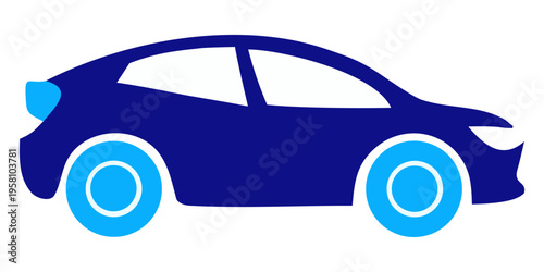 Blue luxury sport car vector illustration of a fast transport vehicle isolated on white background for modern automotive design.