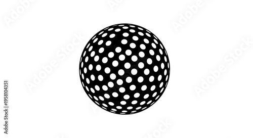 A black and white image of a sphere with many small holes