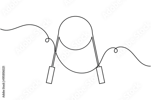 Hand gripper icon continuous one line art single drawing on white background minimalist exercise equipment symbol outline vector illustration