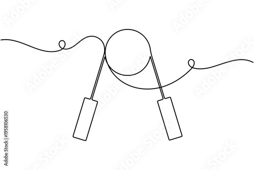 Hand gripper icon continuous one line art single drawing on white background minimalist exercise equipment symbol outline vector illustration