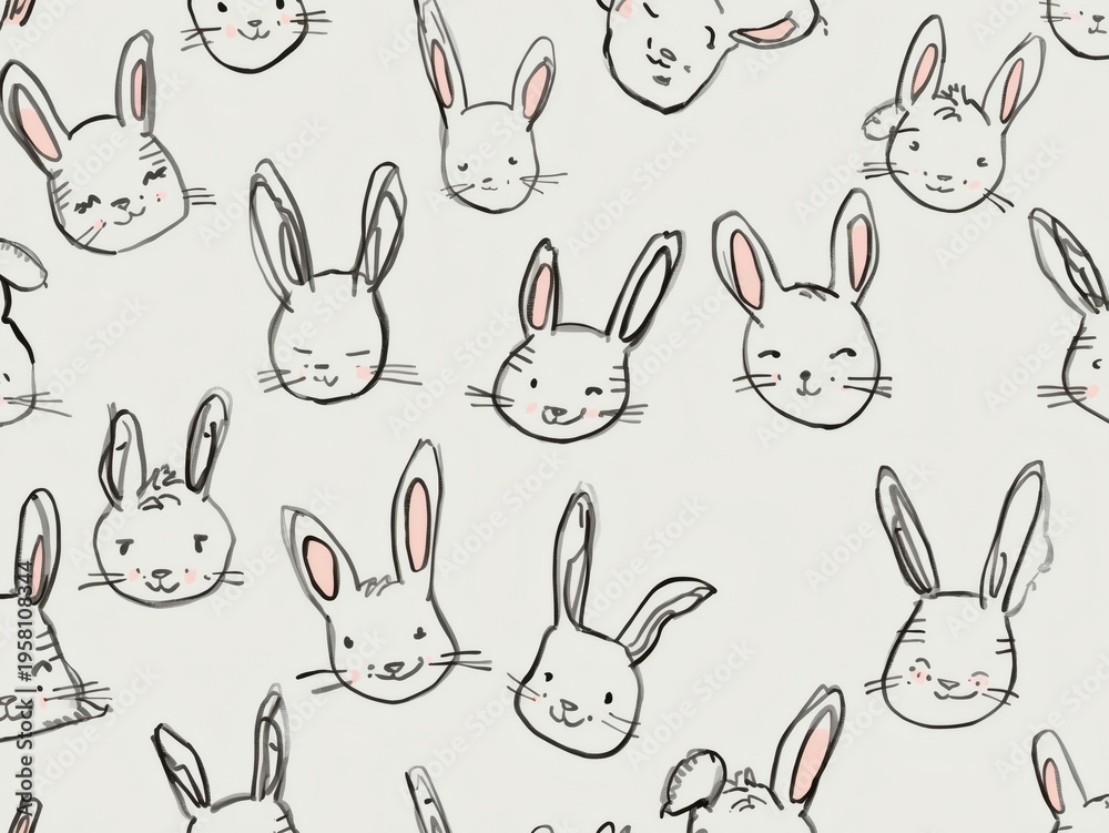 Fototapeta premium Seamless pattern cute easter