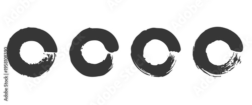 Black Ink Grunge Round Frames and Borders Collection. eps10