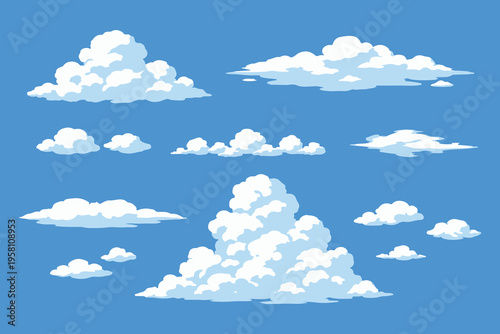 sky clouds cartoon illustration collections