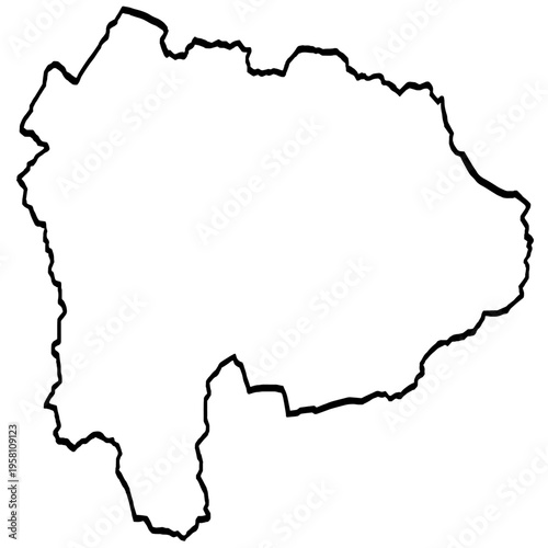 山梨県地図 筆タッチ 和風 中部地方 日本 / A brushstroke map of Yamanashi Prefecture