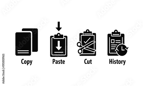 Black and white computer icons.