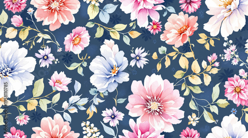 Light watercolor wildflowers framing a peaceful background for artistic layouts