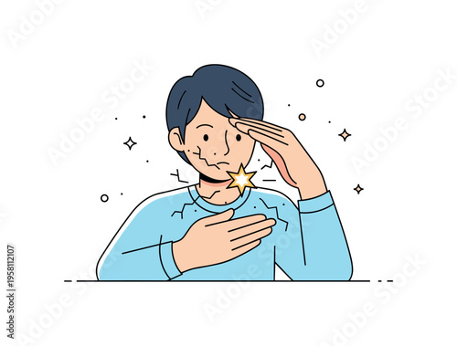 Protecting what matters represented by a person gently shielding a small glowing star with both hands while tiny cracks appear in the surrounding space. The