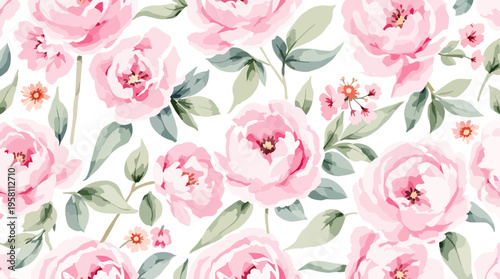 Elegant hand-painted flowers forming a border with natural softness, ideal for romantic themes and creative design backgrounds