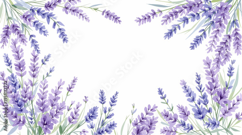 Soft watercolor blossoms arranged in a graceful border, perfect for feminine designs, wedding stationery, and artistic backgrounds