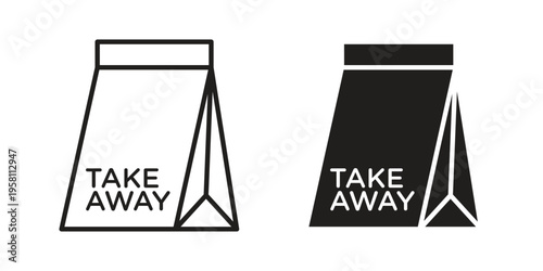 Take away icons. Black and White Vector Icons. can be used web and mobile