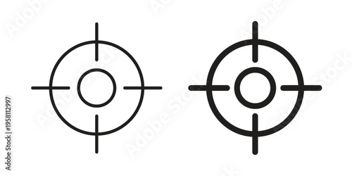 Target icons. Black and White Vector Icons. can be used web and mobile