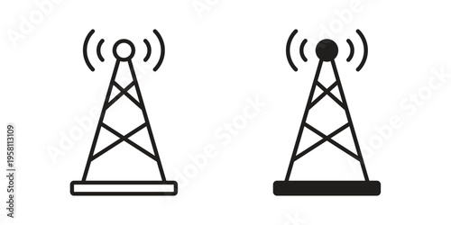 Telecom icons. Black and White Vector Icons. can be used web and mobile