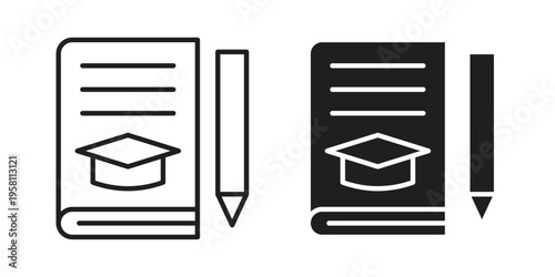 Thesis icons. Black and White Vector Icons. can be used web and mobile