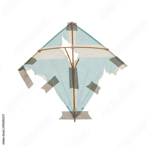 Handmade Kite with Torn Paper and Tape