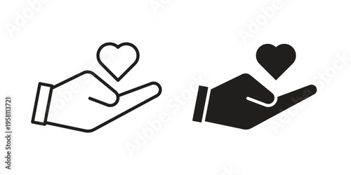 Voluntary service icons. Black and White Vector Icons. can be used web and mobile