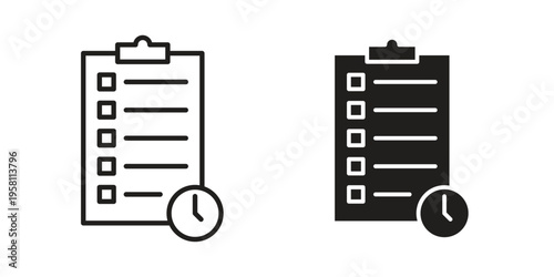 Waiting list icons. Black and White Vector Icons. can be used web and mobile