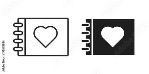 Wedding album icons. Black and White Vector Icons. can be used web and mobile