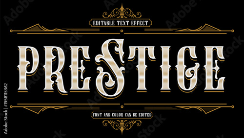 Vintage Victorian Ornamental Text Effect for Luxury Branding