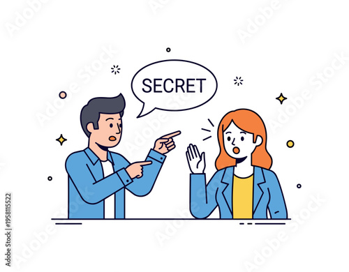 Soap opera shocking revelation one character dramatically pointing while another reacts with wide eyes and a speech bubble containing the word