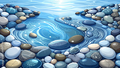 Riverbed Pebble Mosaic