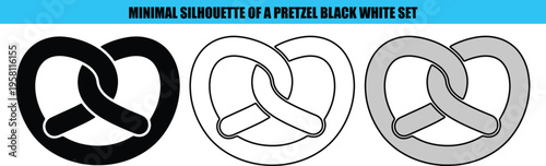 Three pretzel black white gray food snack baked dough