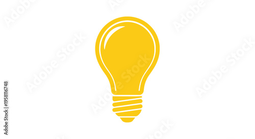 Yellow light bulb icon minimal on white background