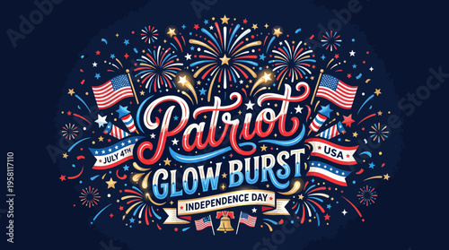 Celebrating Independence Day with Patriotic Fireworks and Festive American Flags for July 4th Celebrations