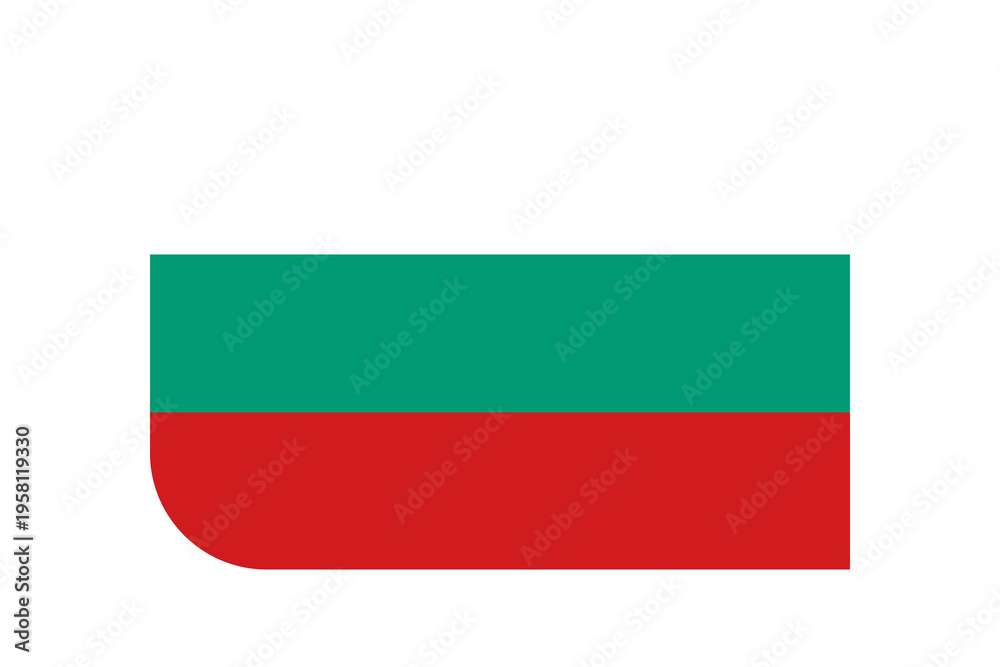 Obraz premium Bulgarian national flag with rounded corners on transparent background