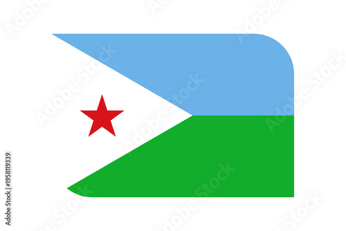 Free Download Djibouti flag icon with rounded corners on transparent background - GFXLoad