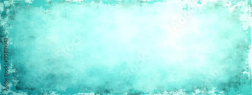 Vector Abstract turquoise border with soft textures and tranquil atmosphere and blurred elements create sense of space, modern design for invitation