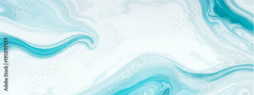 Vector Abstract swirling cyan shades blend elegantly to create an artistic dreamy ambiance and gentle waves.