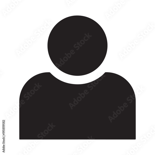 Silhouette Person Icon Simple User Profile Symbol Minimalist Vector Graphic for Digital Media