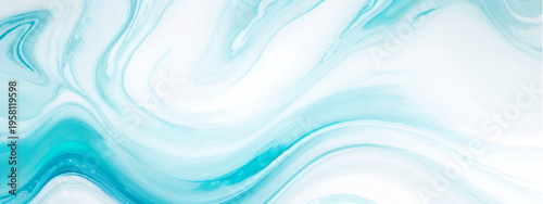 Vector Abstract turquoise flow design creates fluidity evokes tranquility, forms a dreamy wave with aquatic patterns of shades and aqua tones, artistic movement and texture, unique with serene water