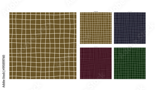 Luxury Silk Weave Hand Drawn Grid Texture Champagne Palette - Imperfect Grid Backdrop Suitable for Textile Design and Paper Products Featuring Dividends Pen Wobble Definition and Handcrafted Warmth