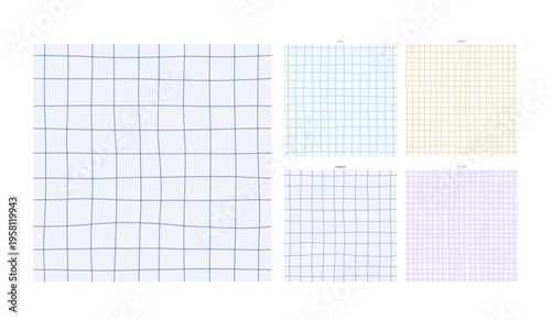 Luminous Hand Drawn Grid Texture in Cobalt Aurora Palette - Tileable Surface Pattern with Genuine Handdrawn Character and Detail Presenting Spontaneous Drawing Texture and Artisan Craft Detail