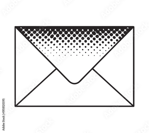 White envelope with a dotted pattern on the flap