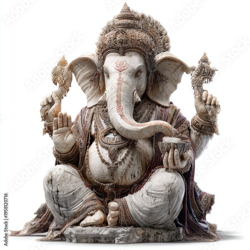 Cultural celebration of ganesha idolatry in temples india art spiritual ceremonial
