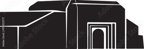 Vector illustration of modern abstract building facade