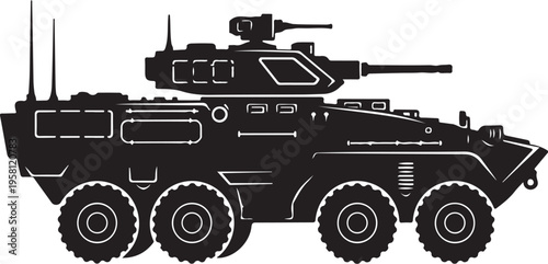 Vector military armored vehicle icon