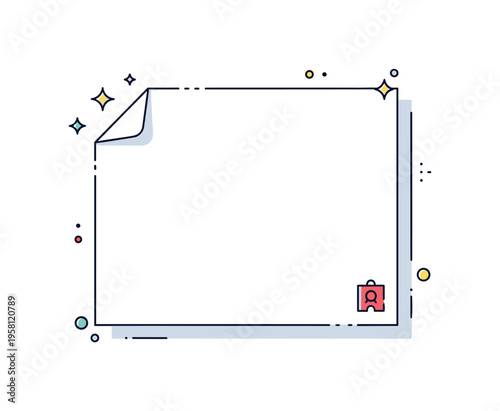 Crisp paper texture a fresh sheet of clean white paper with a sharp folded corner and subtle sparkle accents suggesting newness, clarity and perfect print