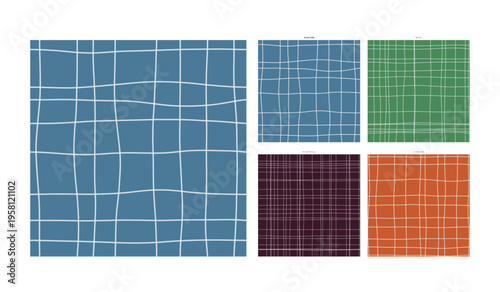 Batik Wax Resist Hand Drawn Grid Pattern Glacier Edition - Resist Repeating Motif for Wrapping Paper Notebook and Textile Use with Subtle Manual Imperfection and Sketching Character with Genuine