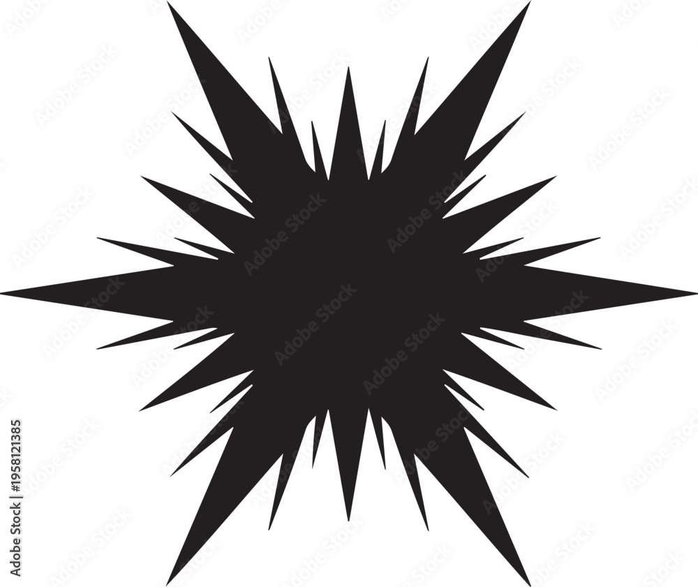 Obraz premium Black explosion burst vector graphic element