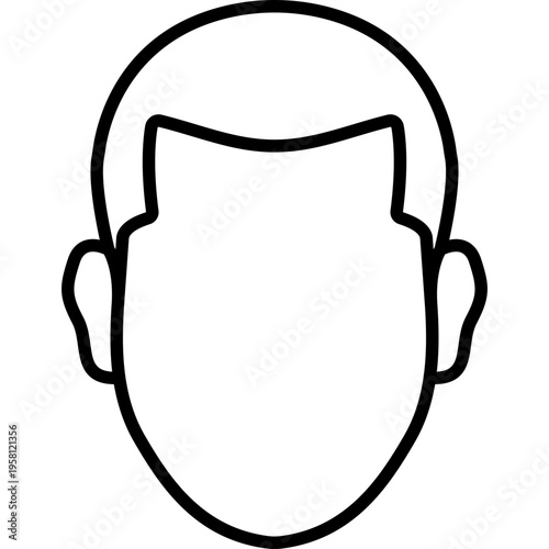 Man Face Portrait Fill Icon: Male Facial Features