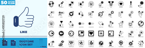 Like Duotone Editable Icons set