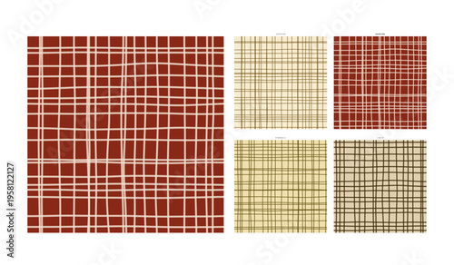 Warm Spice Market Hand Drawn Grid Design Paprika Aromatic Palette - Saturated Freehand Crosshatch Surface for Scrapbook Stationery Packaging Showcasing Real Pen Irregularity and Irregular Mark Making